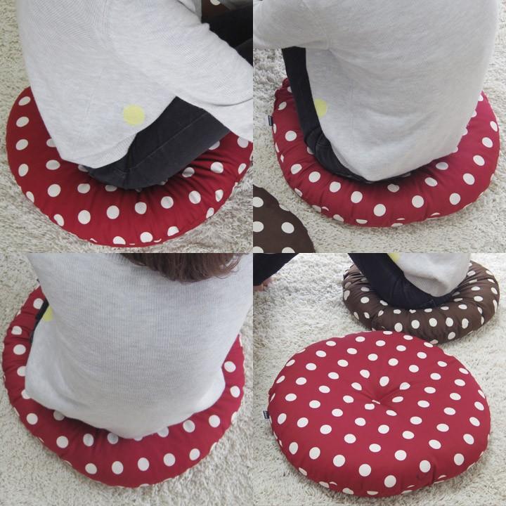 クッション 丸型 フロアクッション ラウンドクッション M みずたま 日本製 fabrizm 帝人クリスター 座布団 丸座布団 北欧 ドット | fabrizm | 04