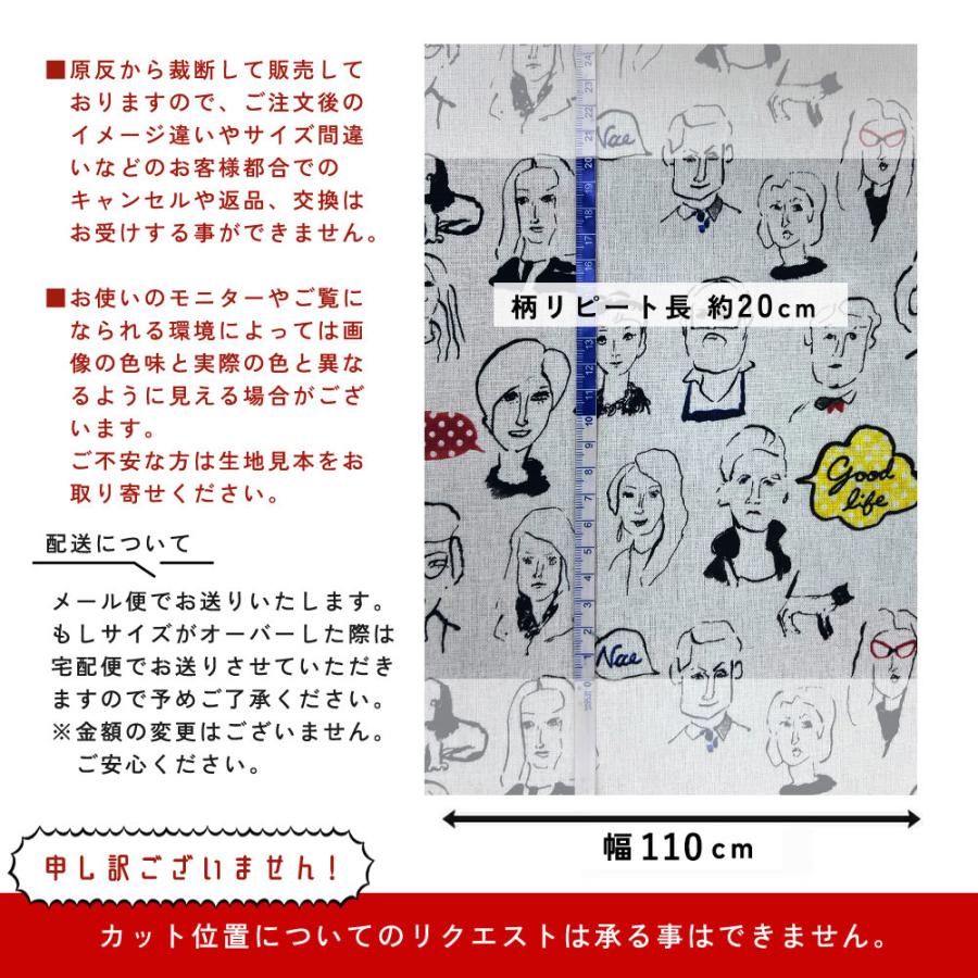 fabrizm 110cm巾 カット売り【50cm単位】フェイス 日本製 生地売り 北欧 国産 コットン 北欧テイスト 入園 ハンドメイド 手芸 おしゃれ かわいい 手作り |  | 09