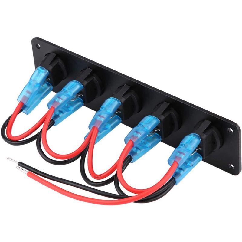 スイッチパネル 4本ねじ込み 青色LEDトグルスイッチパネル 防水 耐食性12V24V車 RV キャラバン トレーラー バス ボート ヨッ