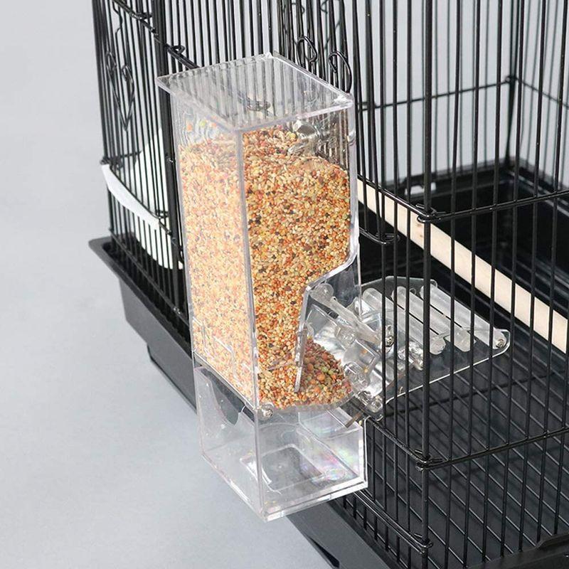 Refoiner フードフィーダー 鳥 自動給餌器 掛ける 給餌機 DIY 透明 アクリル 小型動物 自動餌与え 食べ殻の防止 鳥かご汎用