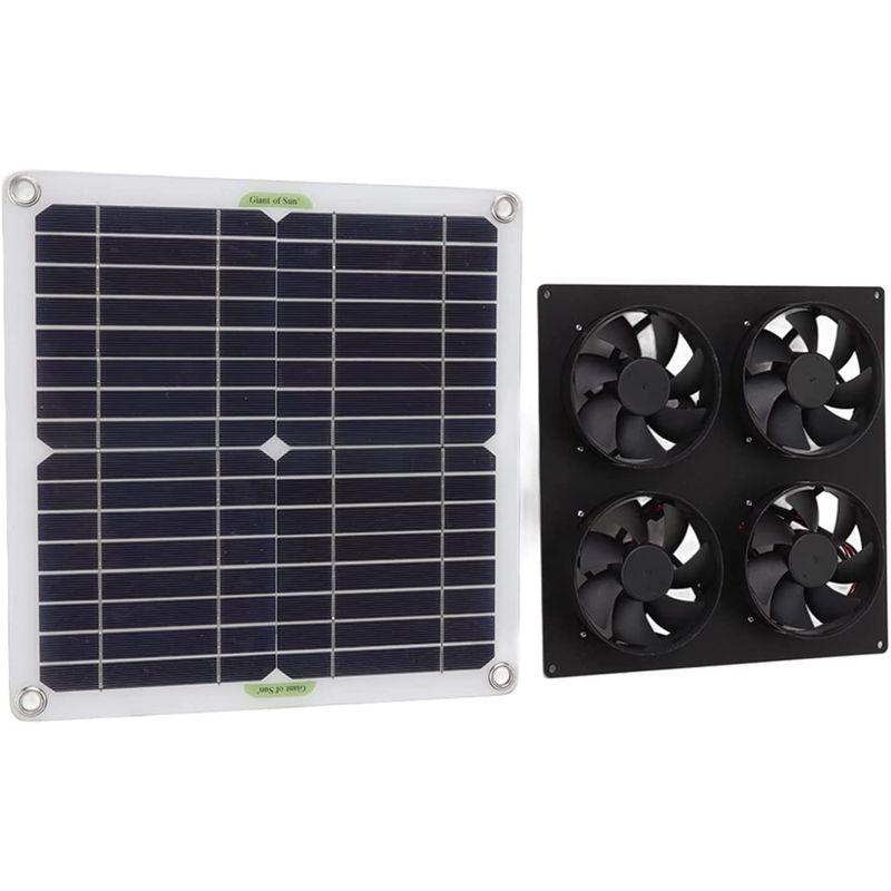 20V 100W 太陽光発電排気ファン ソーラーパネルファンキット 単結晶シリコンソーラーパネル 耐候性 4ファン 小さな鶏小屋 温室 小屋 - 6