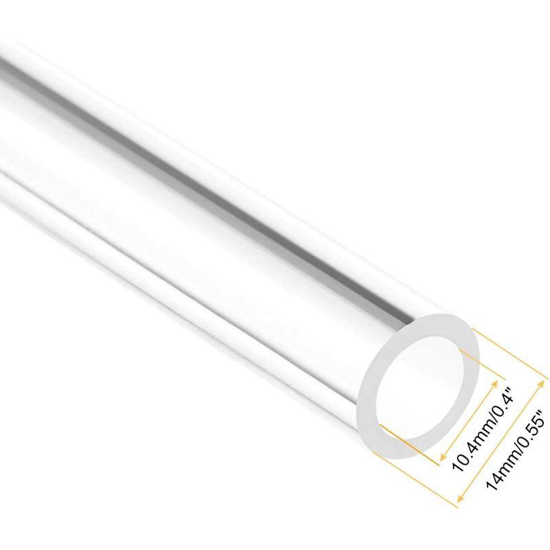 Rebower 透明アクリルパイプ 硬質丸管 水族館工芸品照明管用 10mmx14mm 500mm
