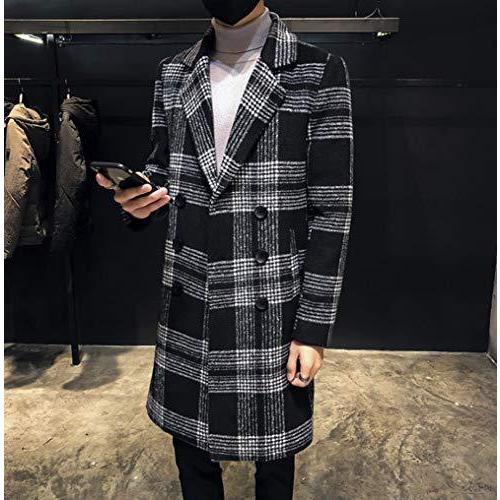 激安先着 ニカ メンズ コー 通勤 ビジネス チェック柄 アウター ロングコート ダウンコート メンズ チェスターコート パーカー Pathwaysfl Org