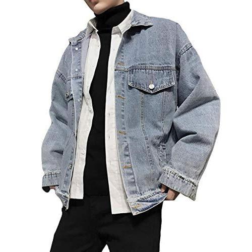 超歓迎 ニカ メンズ デニムジャケット ダメージ加工 トップス 長袖 韓国風 ショート丈 無地 レトロ デニムコート アウ パーカー Hakunamatatagrill Com