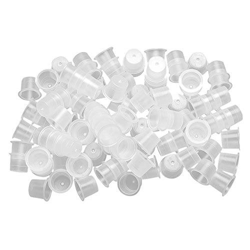 ATOMUS 1000pcs使い捨てタトゥーインクカップ透明顔料キャッププラスチックインクカップタトゥーアクセサリー（大、中、小）