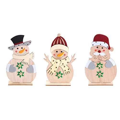 【数量は多】 木製 クリスマスデコレーション 3個 クリスマスドールオーナメント 工芸品 部屋飾り インテリア プレゼント 誕生日 像を彫る オブジェ、置き物