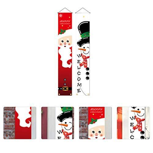 VALICLUD 1セットのクリスマスの装飾サンタ雪だるまバナー屋内屋外ポーチ看板旗正面玄関暖炉壁クリスマスホリデーパーティーの装飾｜jonayama-nagoya1｜07