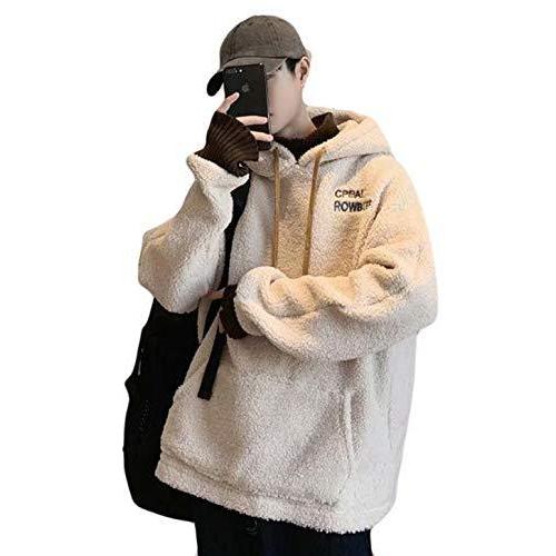 Ppeireeメンズ 冬スウェットパーカー 服 アウター ムートンジャケット フート付き トレーナー ゆったり パーカー 16 新作
