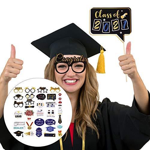 Lurrose フォトプロップス 2021年卒業 写真小道具 パーティー装飾 卒業式 パーティー 飾り付けセット用品 スタイル2（1セット 