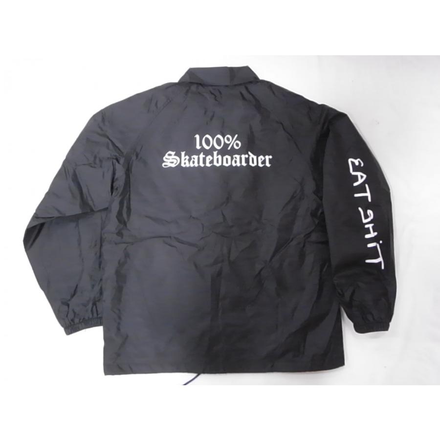 ファッションの 100 Skateboader ジョニービー別注 Bee Jonny ジェイ アダムスブランド Adams Jay Eatshitスリーブ ブラック 黒 コーチジャケット ジャケット