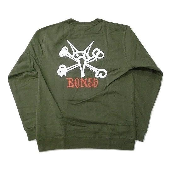 POWELL PERALTA  パウエル RAT BONES CREW SWEAT ラットボーン クルーネック スウェット トレーナー ARMY アーミーグリーン｜jonnybeeameyoko