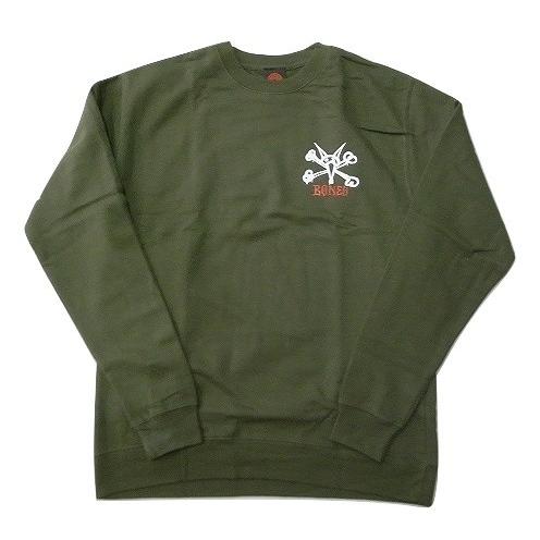 POWELL PERALTA  パウエル RAT BONES CREW SWEAT ラットボーン クルーネック スウェット トレーナー ARMY アーミーグリーン｜jonnybeeameyoko｜02