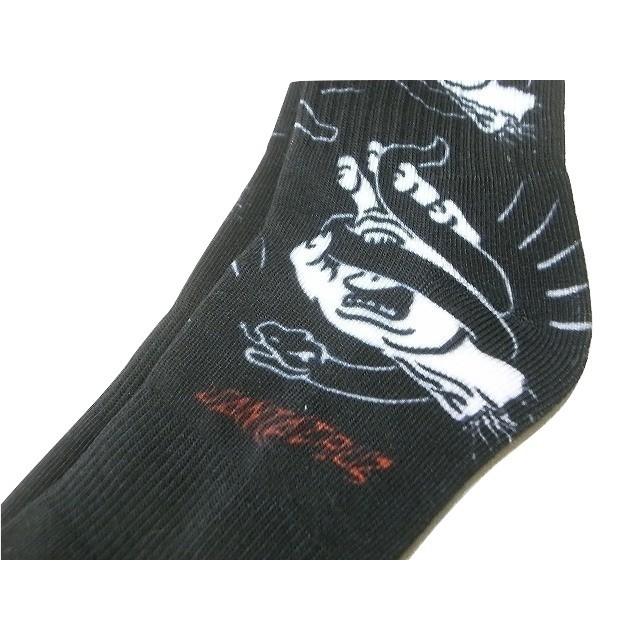 SANTACRUZ サンタクルーズ　 SNAKE BITE TALL SOCKS スネーク バイト 総柄１P ソックス 黒x白 ブラック｜jonnybeeameyoko｜03