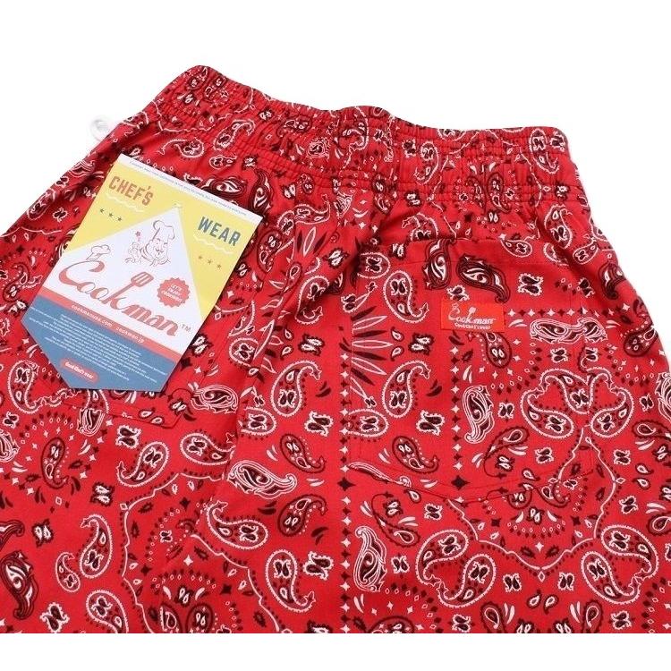 COOKMAN クックマン CHEF SHORT PANTS PAISLEY RED ペイズリー