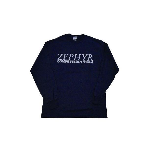 ZEPHYR ゼファー ZPLS＃N１NV バック月光 フロントチームコンペ 大ロゴ LONG SLEEVE ロングスリーブ ロンT NAVY　紺x白　ネイビー｜jonnybeeameyoko｜02