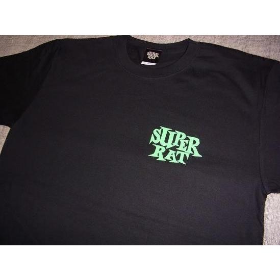 SUPER RAT スーパーラット x JIM PHILLIPS ジムフィリップス ネオンカラーラット Tシャツ 黒xグリーン｜jonnybeeameyoko｜03