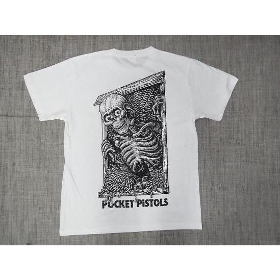 POCKET PISTOLS ポケットピストルズ x V.C JOHNSON  ノゾキスカル リッパー Tシャツ 白 PPS｜jonnybeeameyoko