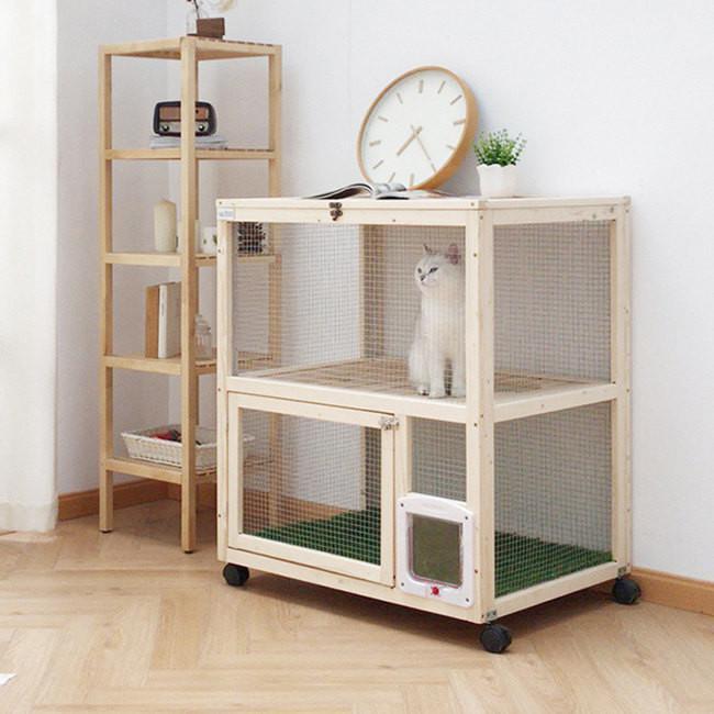 【アウトレット品】 猫の別荘　キャットケージ２層ネコハウス 別荘 猫部屋 繁殖 アパート アパート ペット キャット別墅 猫のクライミング棚 通気 無臭 ケージ 【2585499979】(13440円)