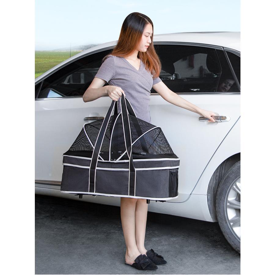 ペットカート 折りたたみ 取り外し可能 小さく畳める 犬 猫 多頭 ペットキャリー カート 25kgまで 中型犬 お散歩 おでかけ 約