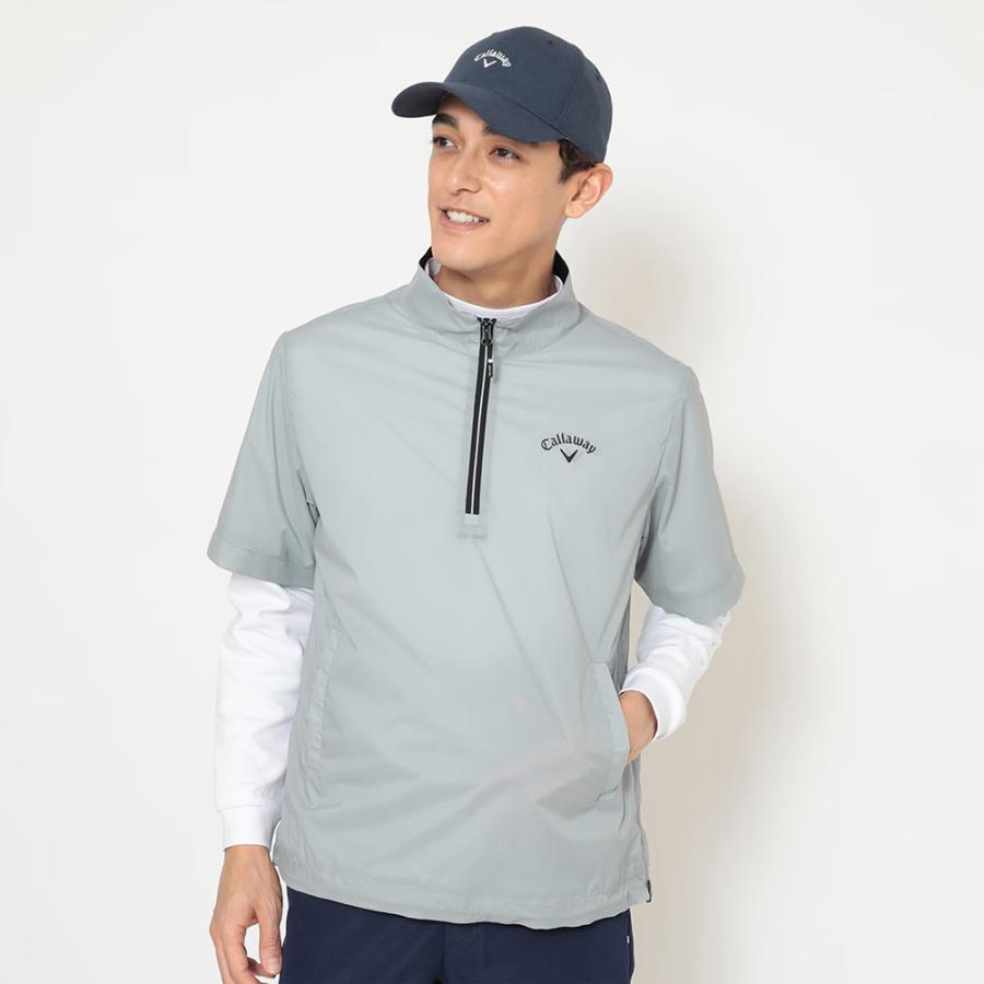 キャロウェイ メンズ  ストレッチミニリップハーフジップブルゾン（グレー・サイズ：L） CALLAWAY CW25-C25216100-GY-L返品種別A Callaway（キャロウェイ） メンズ ストレッチミニリップハーフジップ