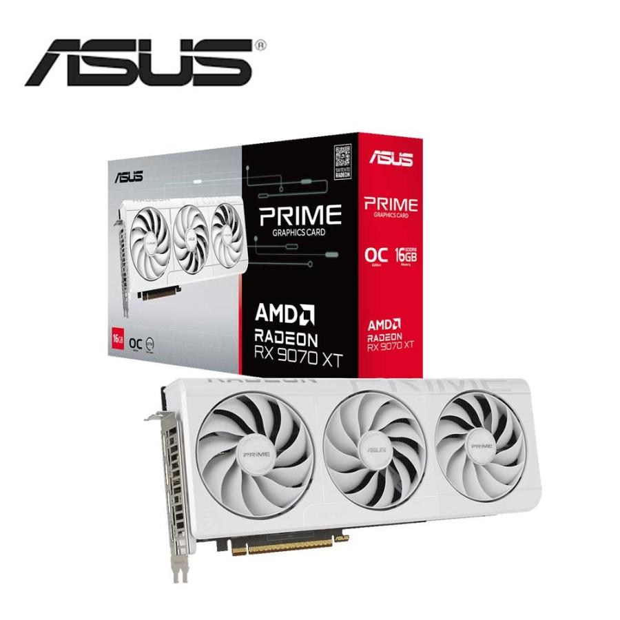ASUS エイスース グラフィックボード PRIME RX9070XT O16G WHITEの商品画像（Yahoo!ショッピング）