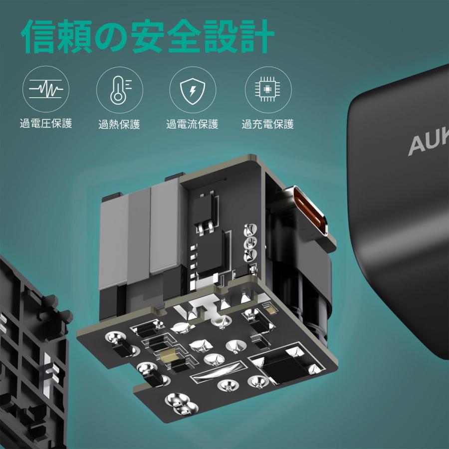 AUKEY USB充電器 Omnia Mini 20W PD対応 折りたたみ式 USB-C×1ポート(ブラック) PA-B1S-BK 返品種別A｜joshin｜05