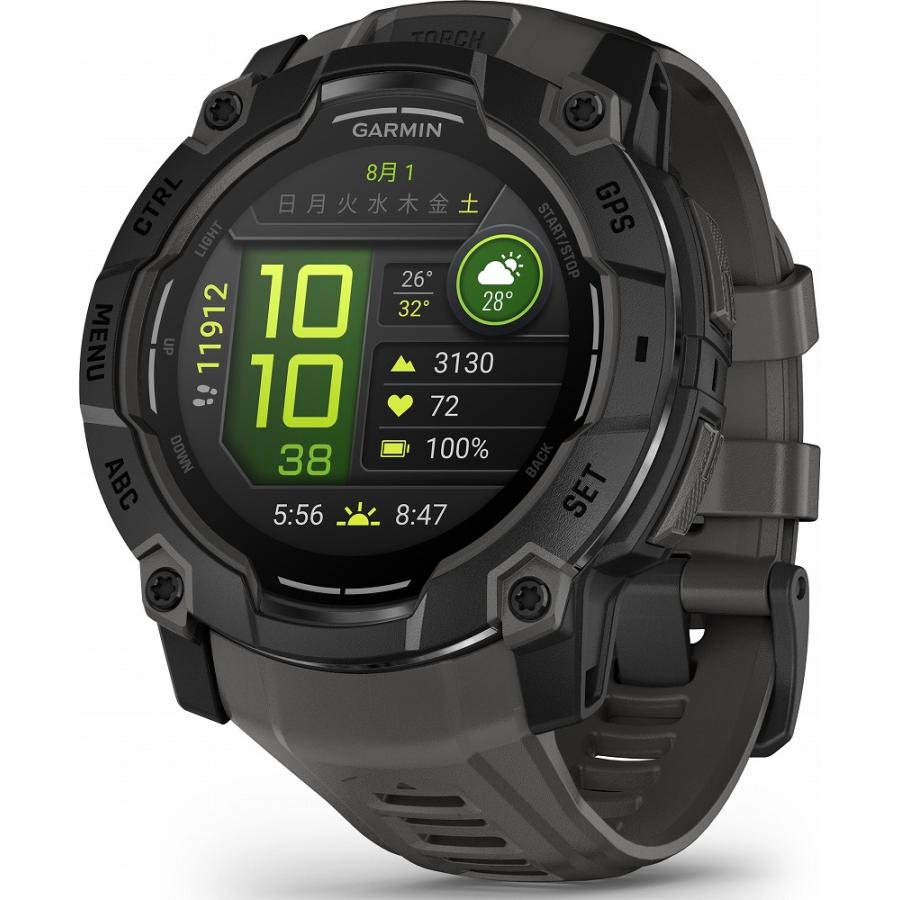 ガーミン Instinct 3 AMOLED 50mm Black /  Charcoal(Suica対応)スマートウォッチ 010-03020-30 返品種別A