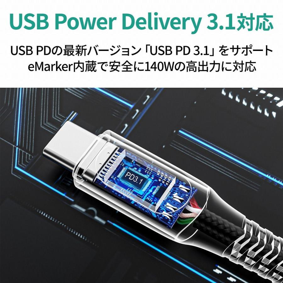 AUKEY デジタル表示機能搭載 USB-C to Cケーブル 1m CB-CC14-BK 返品種別A｜joshin｜04