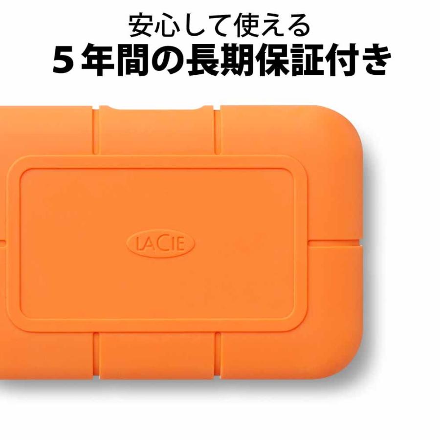 LaCie(ラシー) LaCie Rugged SSD 外付け 4TB USB3.2 USB Type-C×1 耐衝撃 IP67規格対応 防塵 防水 5年保証 ( Windows Mac iPad )対応 STHR4000800 返品種別A｜joshin｜06