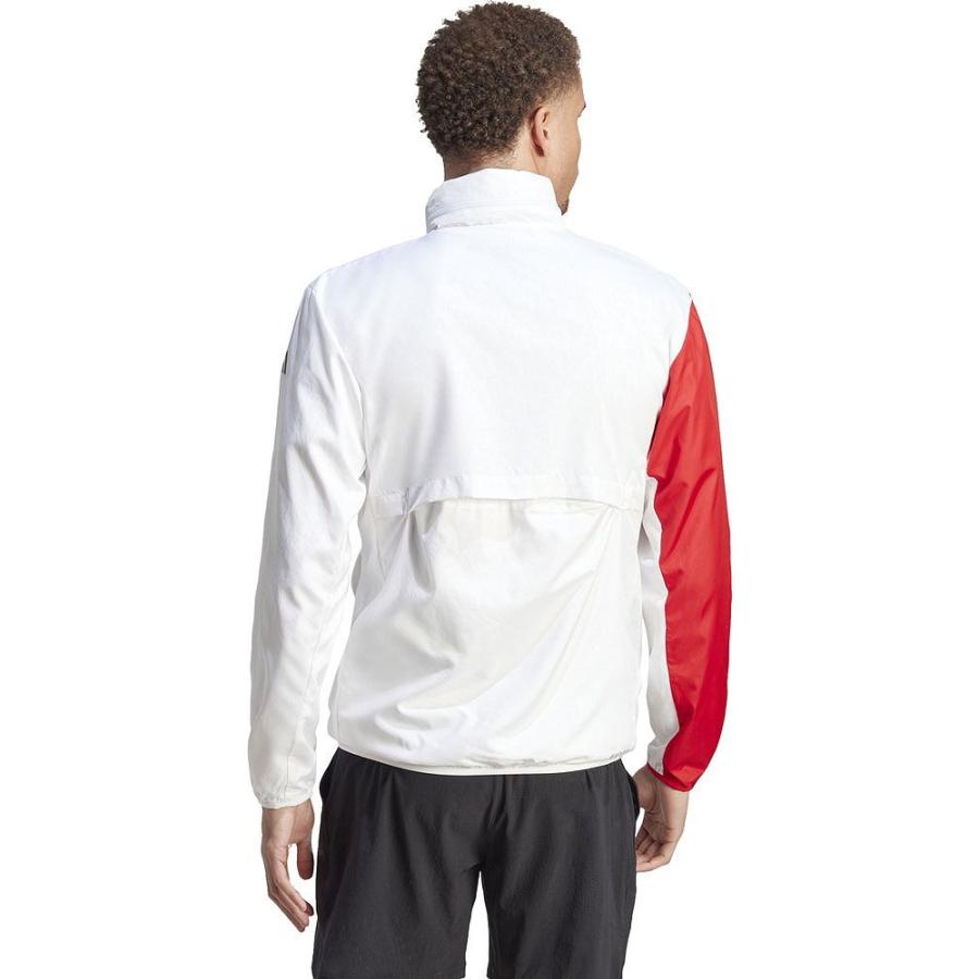 アディダス メンズ ウィンドジャケット(ホワイト/ ベタースカーレット・サイズ：XL) 返品種別A｜joshin｜04