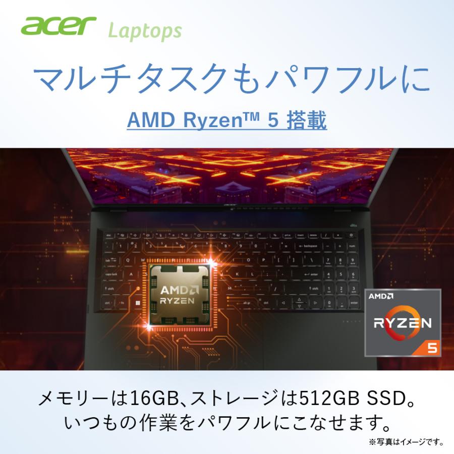 Acer(エイサー) 16.0型ノートパソコン Swift Edge(Ryzen5/  メモリ 16GB/  512GB SSD/ OLED)オリビンブラック SFE16-43-A56YJ/ K 返品種別A｜joshin｜04