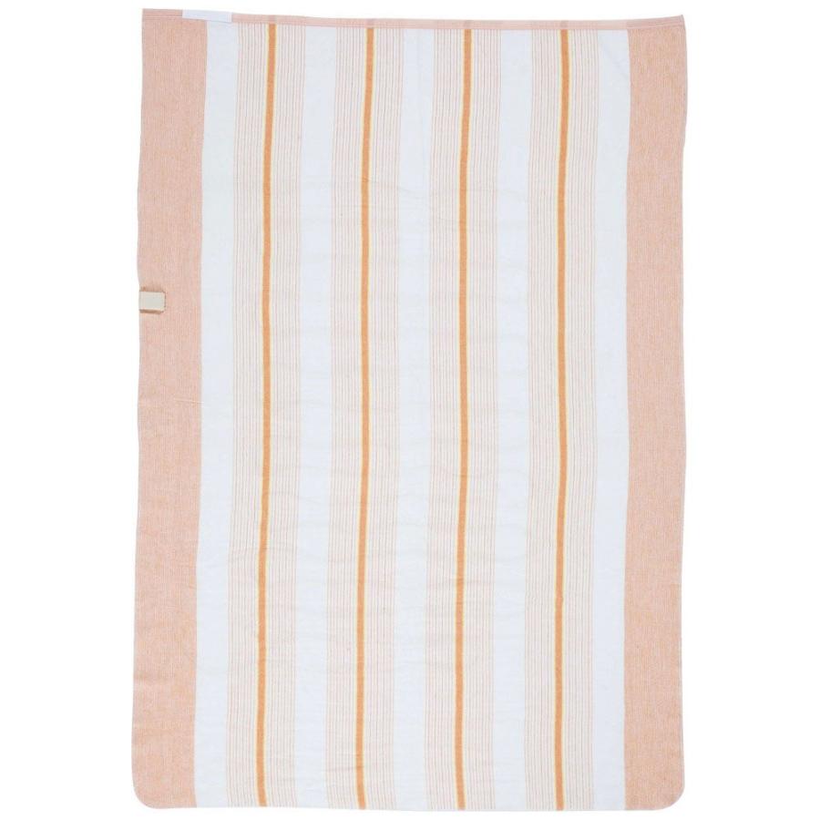 広電（KODEN） 電気毛布(掛敷タイプ・188×130cm オレンジ/ ストライプ