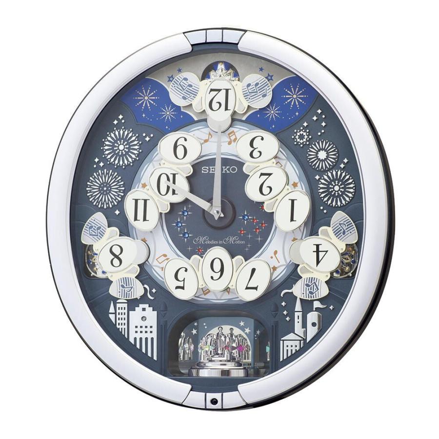 【動作確認済】SEIKO からくり時計 ホワイト 青文字盤 動作確認済】SEIKO からくり時計 ホワイト 青文字盤 動作確認済
