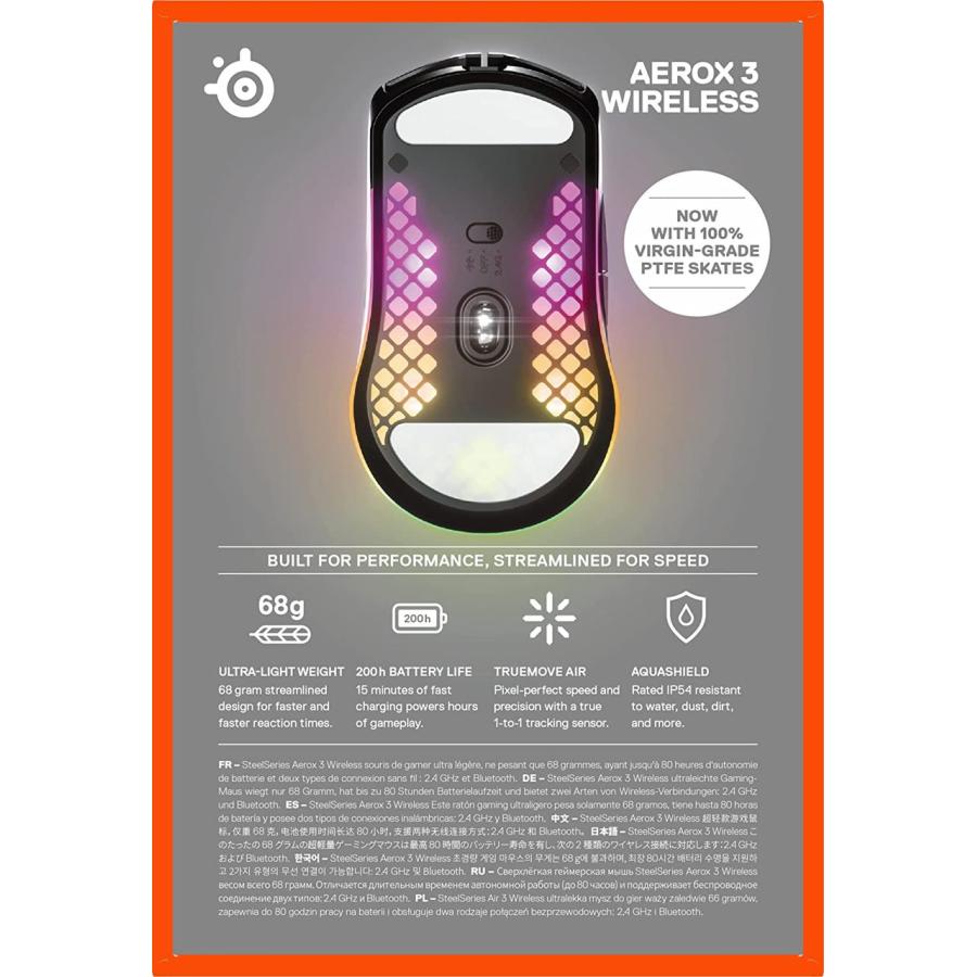 SteelSeries(スティールシリーズ) ワイヤレスゲーミングマウス Aerox 3 Wireless Onyx 2022 Edition 62612J(AEROX3WO2022) 返品種別A｜joshin｜04
