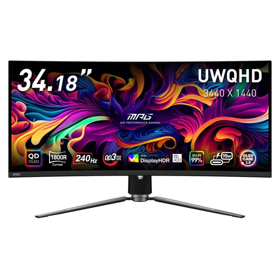 MSI UWQHD 34インチ 144Hz ウルトラワイド ゲーミングモニター MSI MSI｜エムエスアイ ゲーミング液晶ディスプレイ(34.18型/ 曲面型