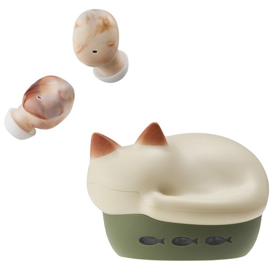 新品未使用　ワイヤレスイヤホン 三毛猫デザイン　ラディウス　radius ミケ radius（ラディウス） 完全ワイヤレス Bluetoothイヤホン(ミックス