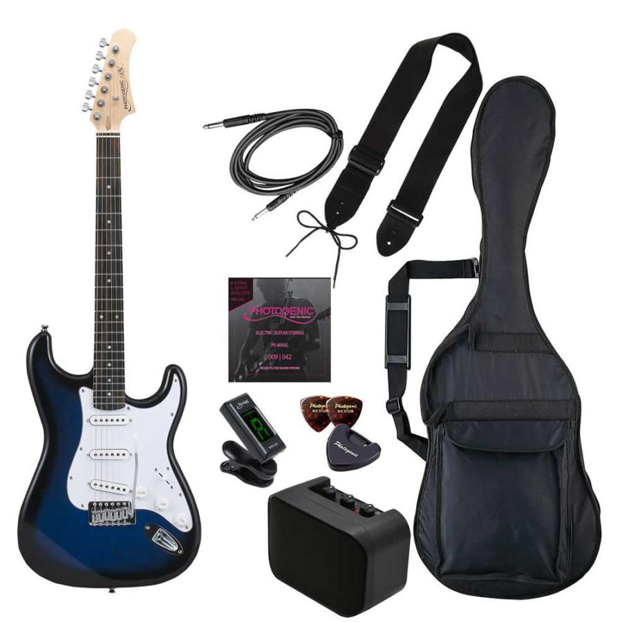 新型　フォトジェニック　ストラトキャスタータイプ　弦高調整済み　です フォトジェニック エレキギター(ブルーサンバースト)ライト