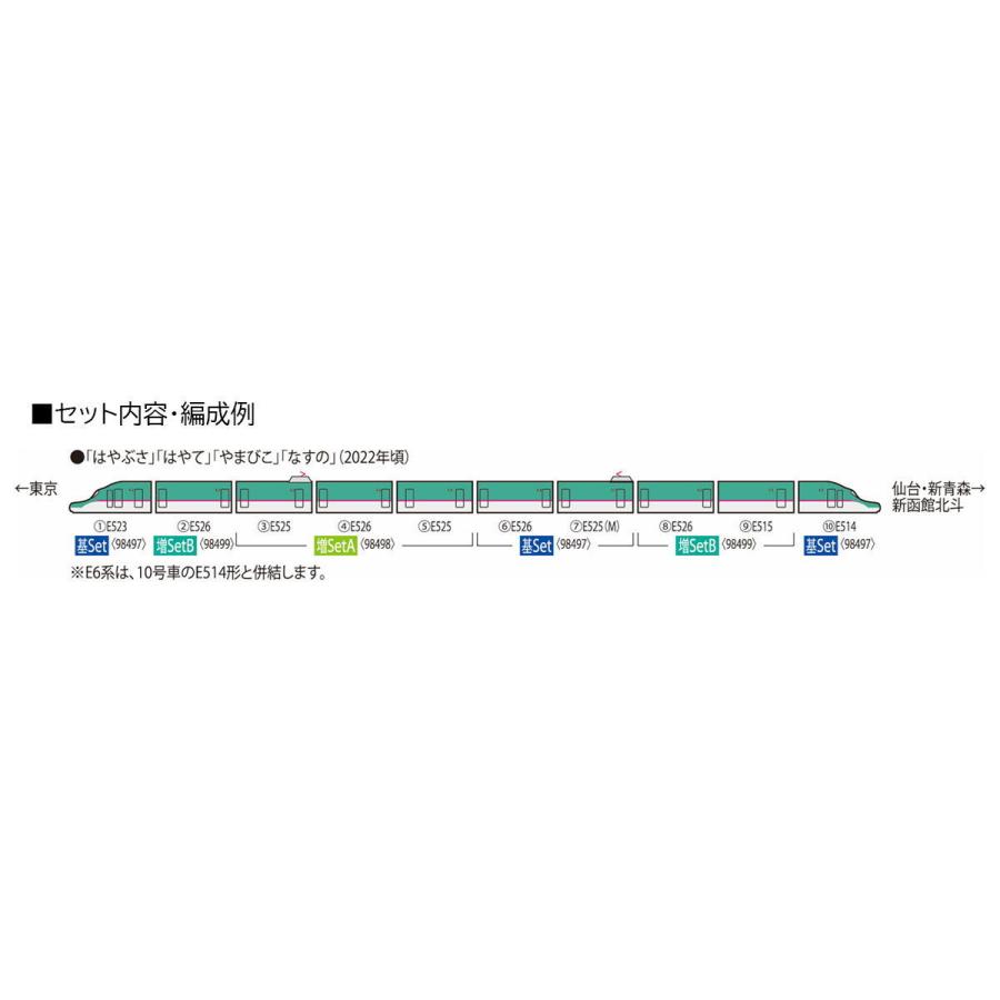 高い品質 トミックス (N) 98498 返品種別B JR E5系東北・北海道新幹線(はやぶさ)増結セットA(3両) 鉄道模型 