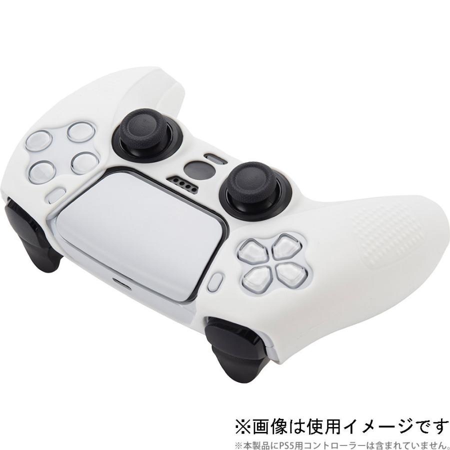 215円 春の新作 PS5 コントローラーシリコンカバー ホワイト サイバーガジェット