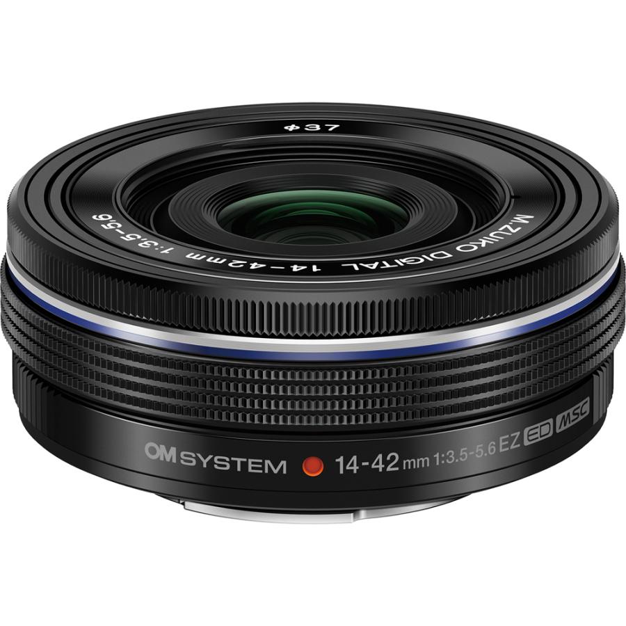 OM SYSTEM M.ZUIKO DIGITAL ED 14-42mm F3.5-5.6 EZ(ブラック) ※マイクロフォーサーズ用レンズ 14-42MMF3.5-5.6B_OM 返品種別A