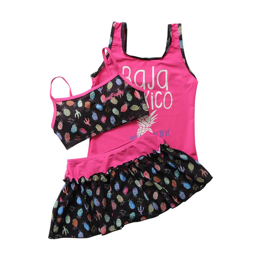 Ocean Pacific ガールズ用 水着3点セット (BLKサイズ：150cm) スイムウェア 568802150BLK