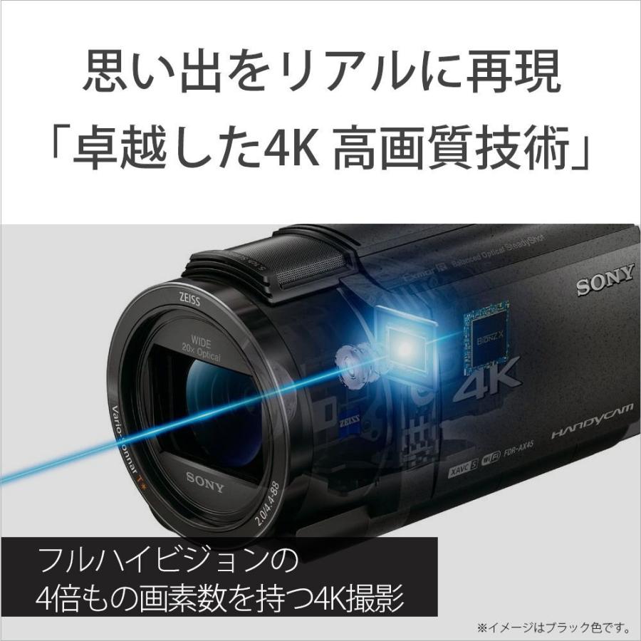 ソニー デジタル4Kビデオカメラ「FDR-AX45A」(ブラック) FDR-AX45A-BC 