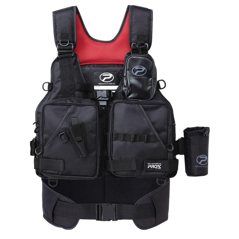 プロックス フローティングゲームベスト フリーサイズ サポーター付(ブラック/ レッド)  返品種別A の商品画像