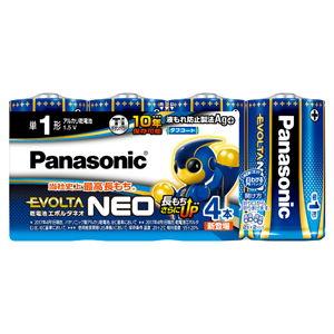 パナソニック アルカリ乾電池単1形 4本パック Panasonic EVOLTA 【50%OFF!】 返品種別A 新しい季節 LR20NJ 4SW NEO