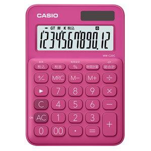 カシオ SALE 73%OFF 電卓 12桁 ビビッドピンク CASIO カラフル電卓 ギフト 返品種別A ミニジャストタイプ MW-C20C-RD