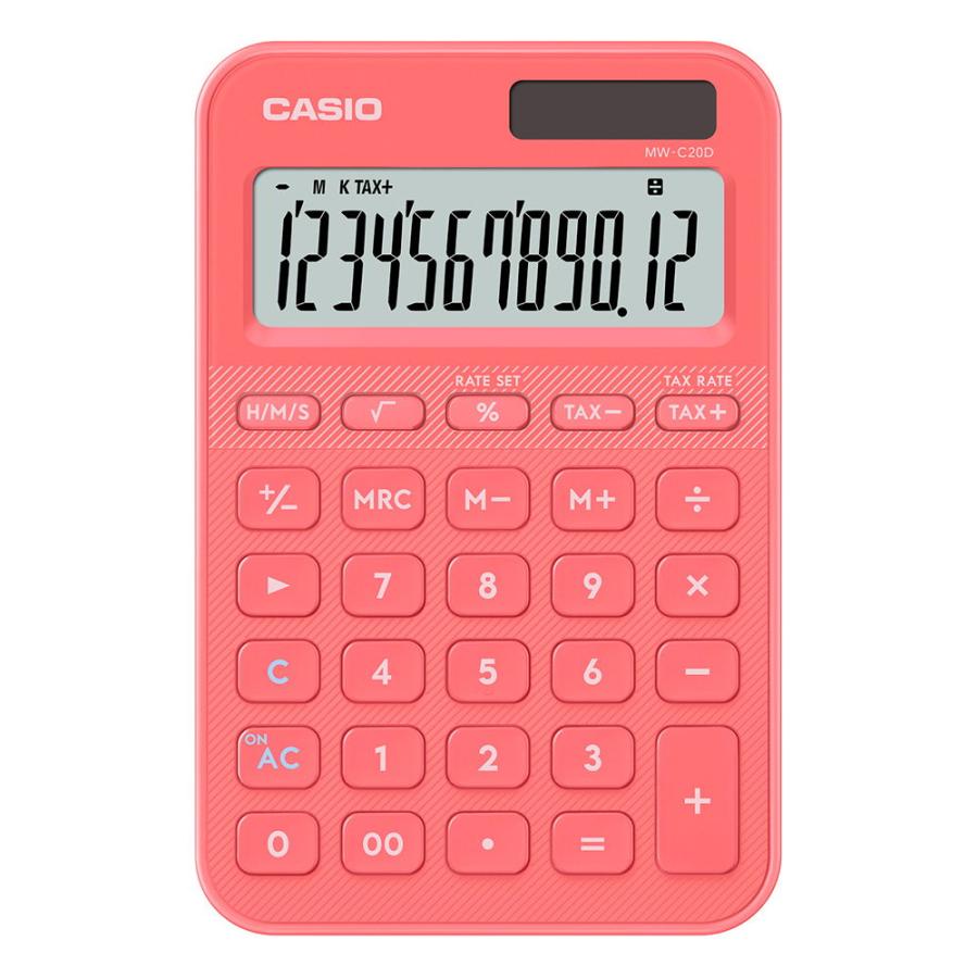 CASIO（カシオ） デザイン電卓(コーラル) カラフル電卓 ミニジャストタイプ MW-C20D-CL-N 返品種別A : Joshin ...