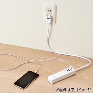 エレコム モバイルUSBタップ AC×2口+USB×3ポート 最大3.4A 0.6m(ホワイト) MOT-U10-2306WH 返品種別A｜joshin｜05