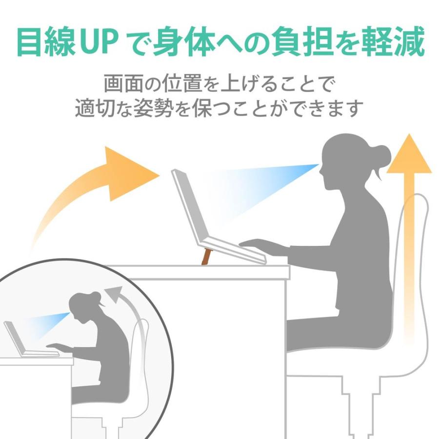 エレコム 折りたたみノートPCスタンド(装着式/ アルミ) PCA-LTSFAGY 返品種別A｜joshin｜03