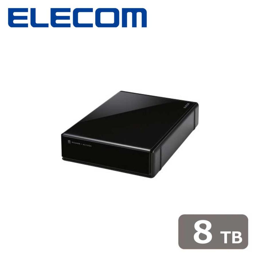 エレコム｜ELECOM SeeQVault対応 USB3.2(Gen1)/ USB3.1(Gen1)/ USB3.0/ 2.0 外付けハードディスク 8TB ELD-QEN2シリーズ ELD-QEN2080UBK 返品種別B の商品画像