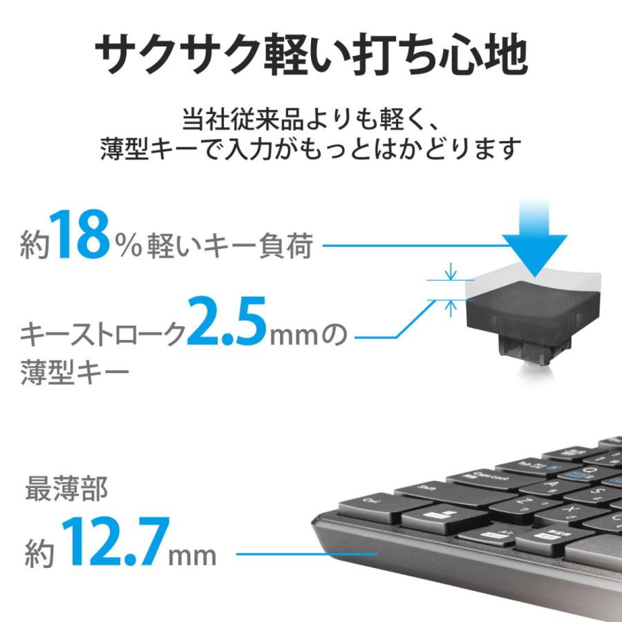 エレコム Bluetoothミニキーボード 薄型 メンブレン式(ブラック) 抗菌 マルチペアリング対応 TK-FBM119KBK 返品種別A｜joshin｜05